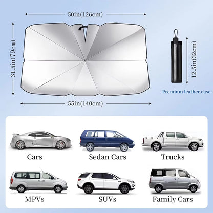 Car Windshield Sun Shade Umbrella Shaped Sunshade Cover UV Block